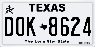 TX license plate DOK8624