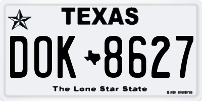 TX license plate DOK8627