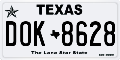 TX license plate DOK8628