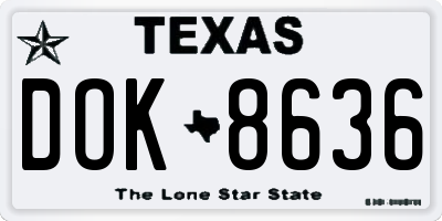 TX license plate DOK8636