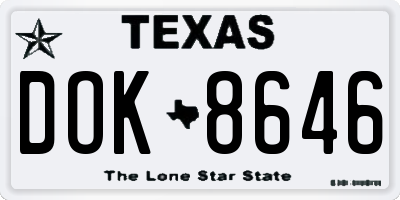 TX license plate DOK8646