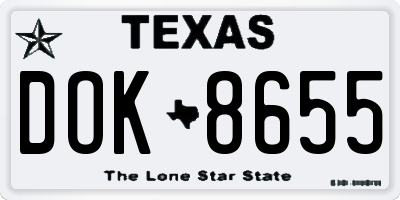TX license plate DOK8655