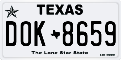 TX license plate DOK8659