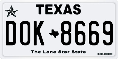 TX license plate DOK8669