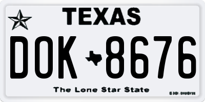 TX license plate DOK8676