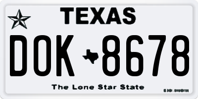 TX license plate DOK8678