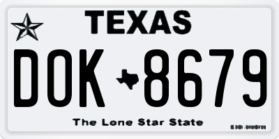 TX license plate DOK8679