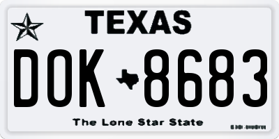 TX license plate DOK8683