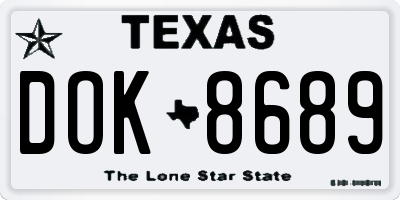TX license plate DOK8689