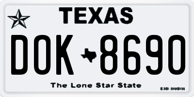 TX license plate DOK8690