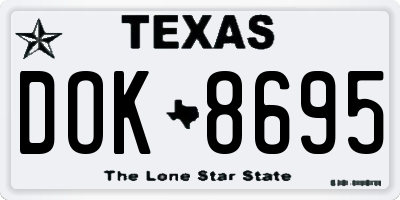 TX license plate DOK8695