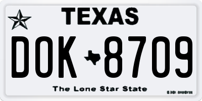 TX license plate DOK8709