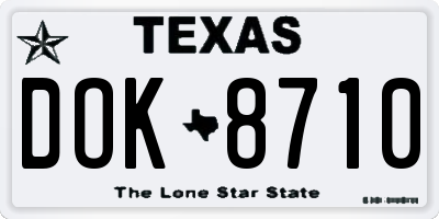 TX license plate DOK8710