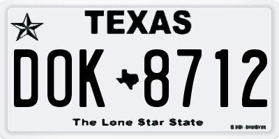 TX license plate DOK8712