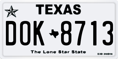 TX license plate DOK8713