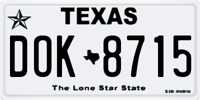 TX license plate DOK8715