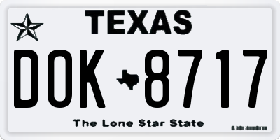 TX license plate DOK8717