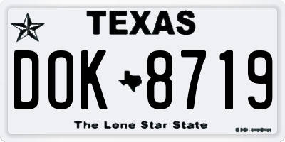 TX license plate DOK8719