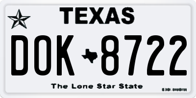 TX license plate DOK8722