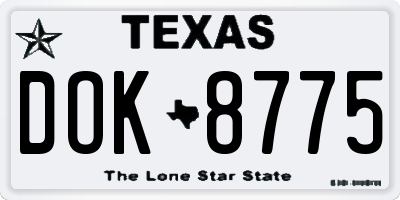 TX license plate DOK8775