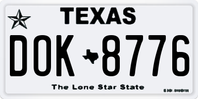 TX license plate DOK8776