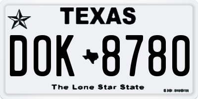 TX license plate DOK8780