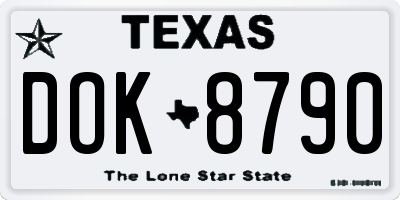 TX license plate DOK8790