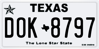 TX license plate DOK8797