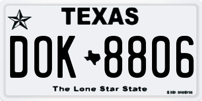 TX license plate DOK8806