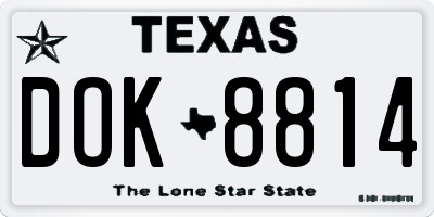 TX license plate DOK8814