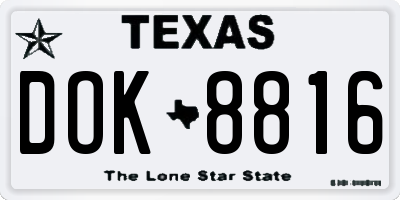 TX license plate DOK8816