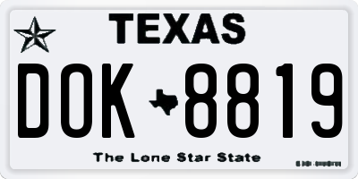 TX license plate DOK8819