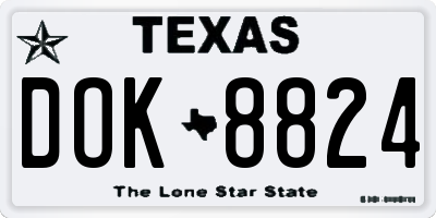 TX license plate DOK8824