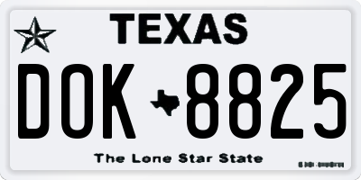 TX license plate DOK8825