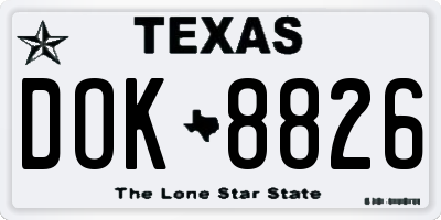 TX license plate DOK8826
