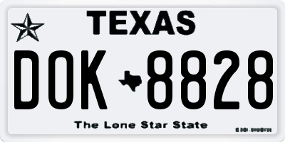 TX license plate DOK8828
