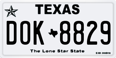 TX license plate DOK8829