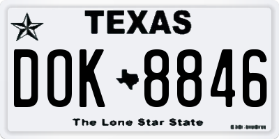 TX license plate DOK8846