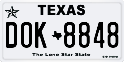 TX license plate DOK8848