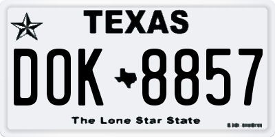 TX license plate DOK8857