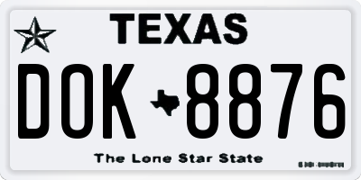 TX license plate DOK8876