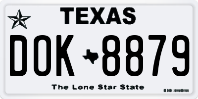 TX license plate DOK8879
