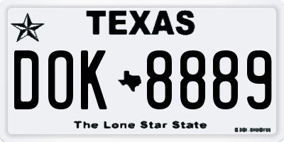 TX license plate DOK8889
