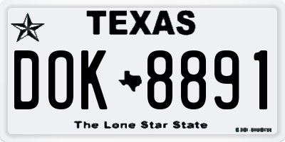 TX license plate DOK8891