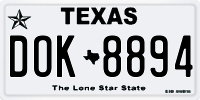 TX license plate DOK8894