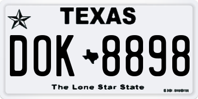 TX license plate DOK8898