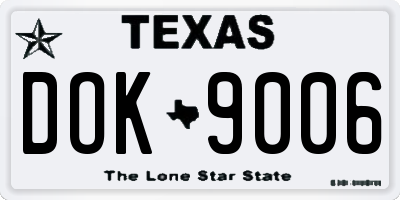 TX license plate DOK9006