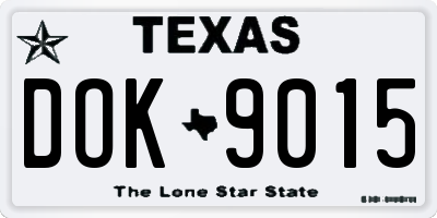 TX license plate DOK9015