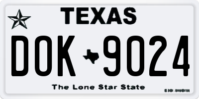 TX license plate DOK9024