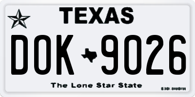TX license plate DOK9026